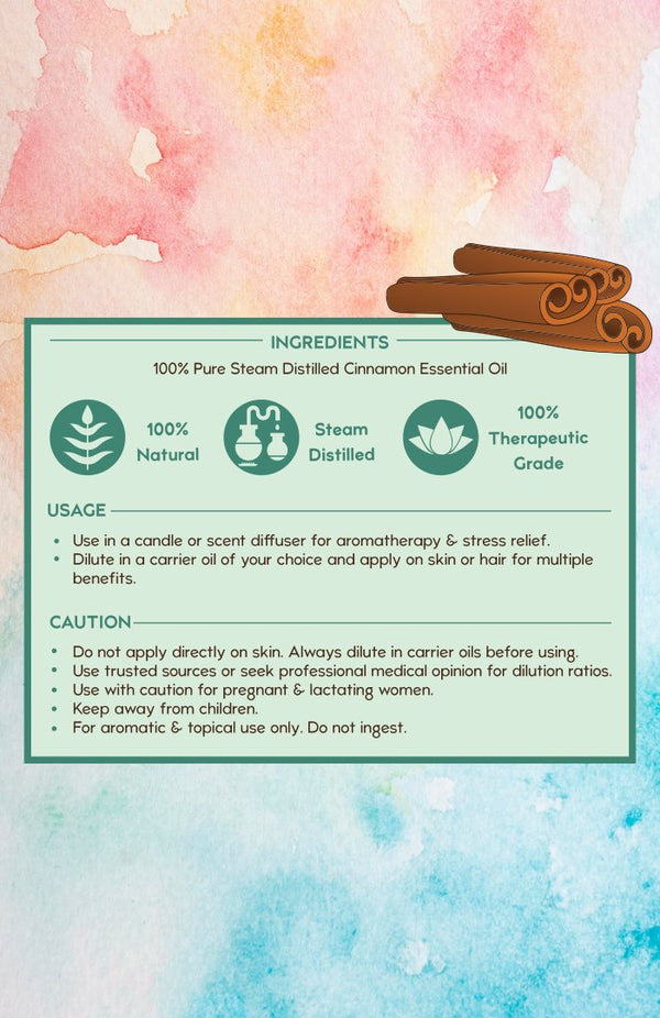 Pure Cinnamon Essential Oil 15ml<br><strong>Available in all cities</strong>