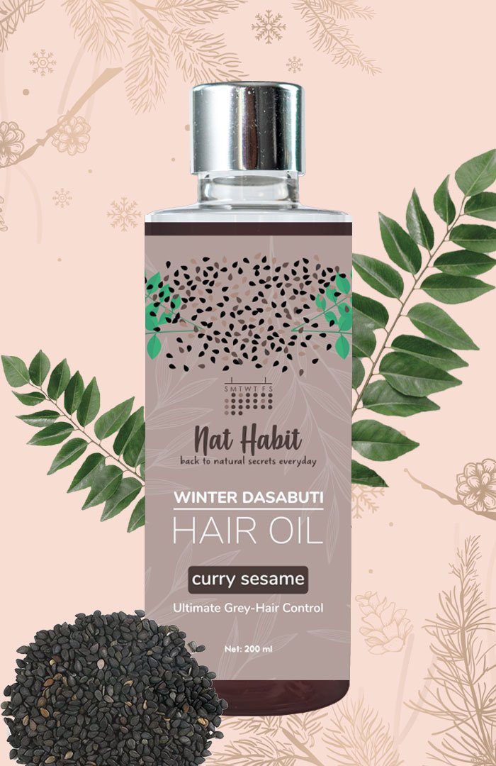 Curry Sesame Winter Hair Oil <br><i>Grey-Hair Control</i><br><strong>Available in all cities</strong>