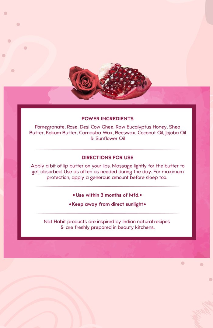 Pomegranate Rose Lip Butter 10g<br><strong>Available in all cities</strong>