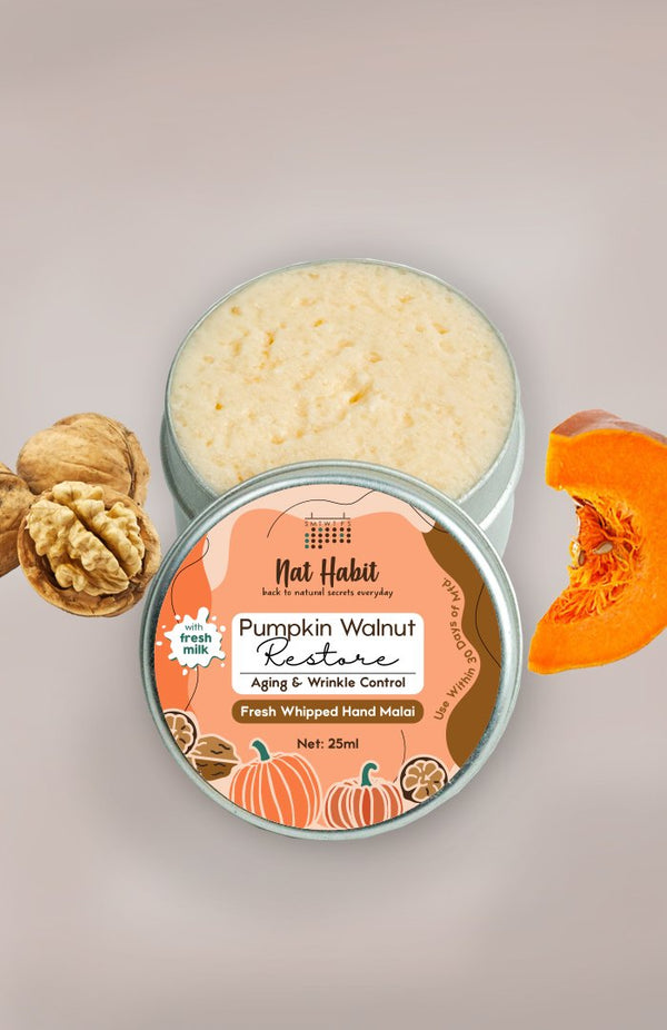 Pumpkin Walnut Hand Malai <br><i>Aging & Wrinkle Control</i><br><strong>Available in all cities</strong>