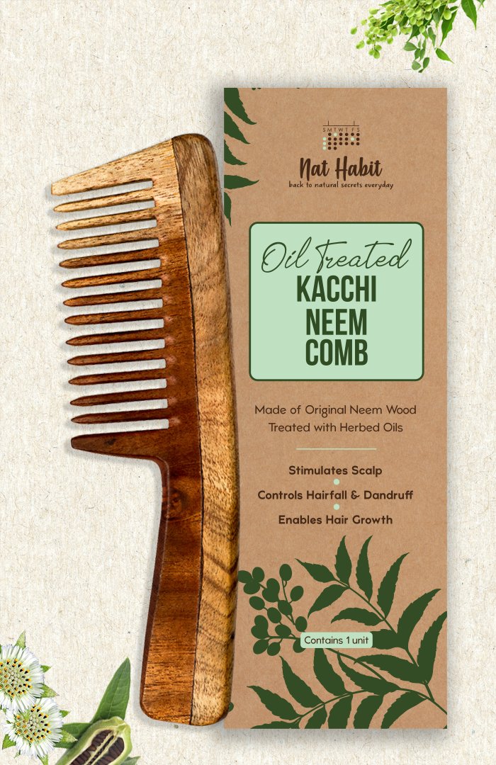 Wide Tooth Kacchi Neem Comb<br><i>Gentle Detangling</i><br><strong>Available in all cities</strong>